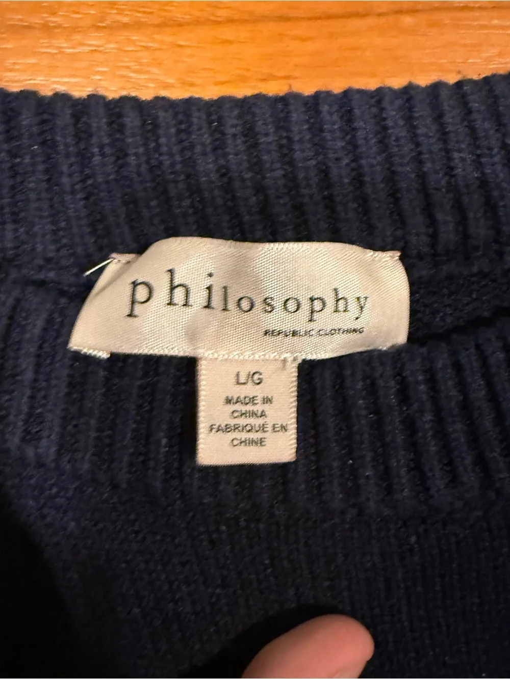 Philosophy Navy & White Striped Crewneck Sweater - Picture 3 of 3